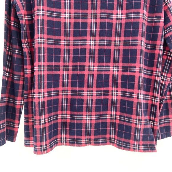 Talbots Plaid Long Sleeve Top Black Red White Size XL - Picture 8 of 9